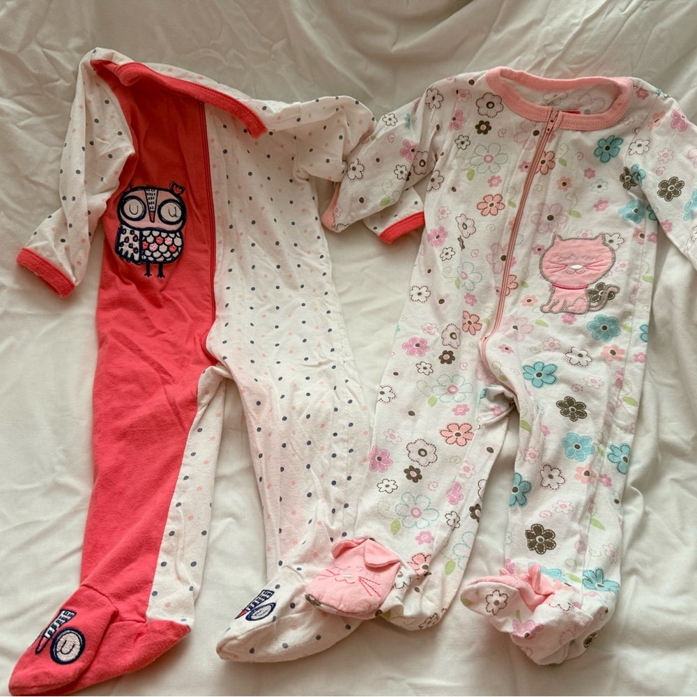 Swiggles Coral and White Baby Romper